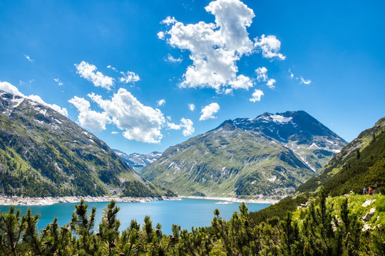 Maltatal in austria with reservoir lake
