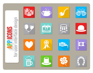 st patrick day icon set