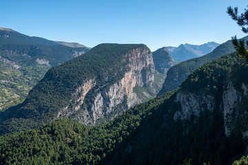 Morning view over the Peña San Martín on the Chistau valley, Pyrynees