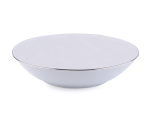 white plate on white background.