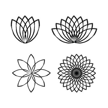 Logo inspiration: Black paint stencil with elegant flowers