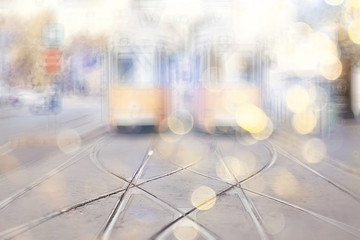 urban blurred background, summer sun bokeh abstract active vacation holidays in europe