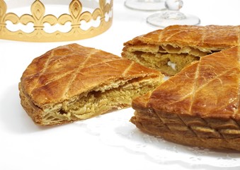 Galette des Rois with Crown, French Cake celebrating Epiphany