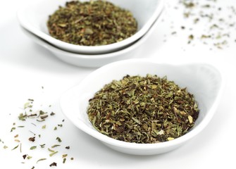 Oregano or Marjoram, origanum majorana against White Background