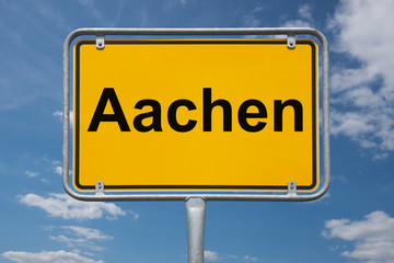 Obraz premium Ortstafel Aachen
