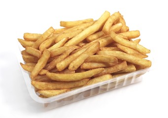 French Fries against White Background