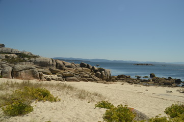 The stunning turquise beaches around Illa da Toxa in Galicia in Northern Spain