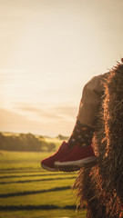 feet infront of sunset
