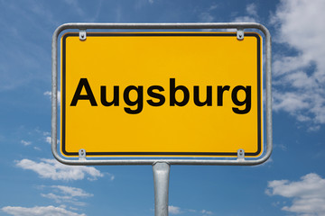 Fototapeta premium Ortstafel Augsburg