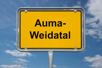 Ortstafel Auma-Weidatal