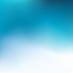 Abstract Gradient blue white background. Blurred turquoise water backdrop. Vector illustration for your graphic design, banner, summer or aqua poster, website