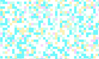 Abstract square pixel mosaic colorful background geometric seamless pattern in pastel colors. 8 bit