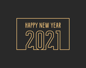 2021 Happy New Year abstract greeting card. Vector illustration.