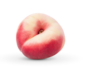  flat donut peaches on white background