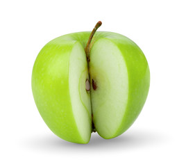 green apple on white backgrond