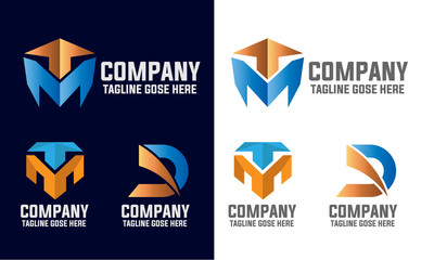 Letter M 3D Modern Logo Design