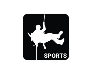 Rock climbing sports logo image