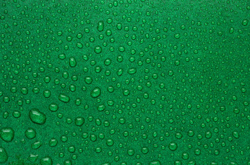 abstract water drop on green colour background