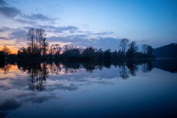 sunset over the river