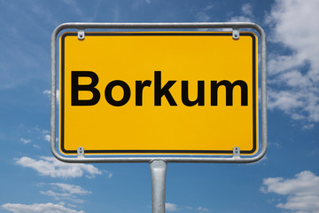 Fototapeta premium Ortstafel Borkum