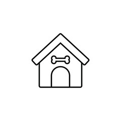 Dog home thin icon isolated on white background, simple line icon for your work.