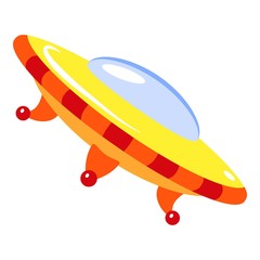 Ufo alien icon. Cartoon of ufo alien vector icon for web design isolated on white background