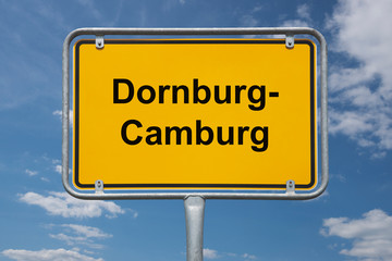 Fototapeta premium Ortstafel Dornburg-Camburg