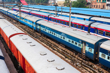 Trains, New Delhi railway station, India