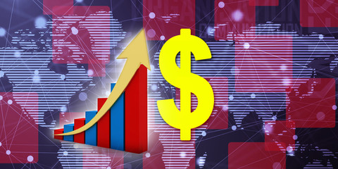 3d rendering Stock market online business concept. business Graph 