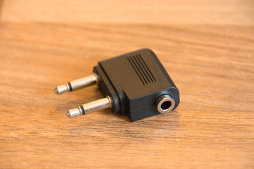 Dual 3.5 mm Male Airline Headphone TS connector for Airplanes. Airplane headphone adapter connector...