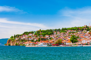 Fototapeta premium Lake Ohrid and Ohrid city, Macedonia