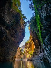 The most beautiful and spectacular canyon. Amazing gorge with tall walls  and the wide river. Albania