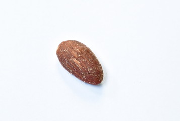baked almond seed batch on white background
