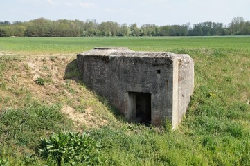 Old German WW2 Ringstand 58c bunker standing in a field in Poland