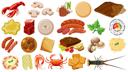 Set of fresh food ingredients