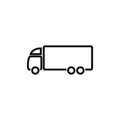 Truck thin icon isolated on white background, simple line icon for your work.
