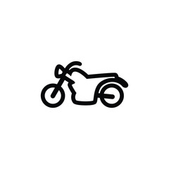 Motorcycle thin icon isolated on white background, simple line icon for your work.
