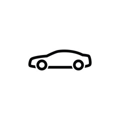 Car thin icon isolated on white background, simple line icon for your work.