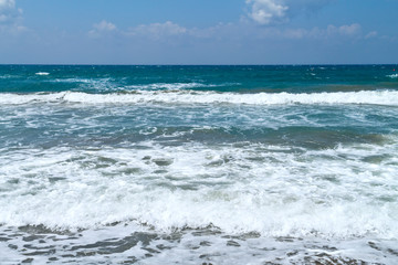 Blue and white sea