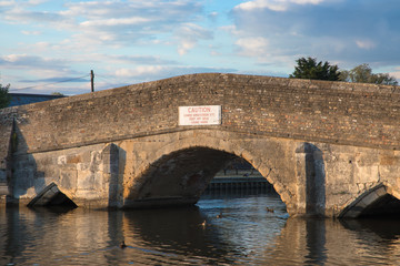 Fototapeta na wymiar View of Potter Hyam bridge, The Broads, Norfolk, UK