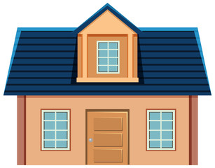 Simple house exterior on white background