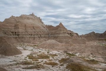 mountain landscape of the formations in the Badlands