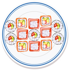 Aerial view of food on plate