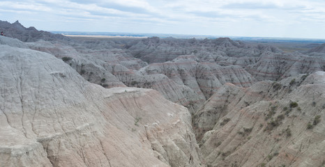 Mountains and desert landscapes in Badlands South Dakota 