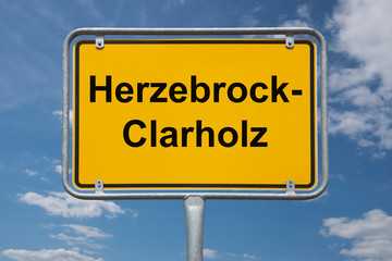 Obraz premium Ortstafel Herzebrock-Clarholz