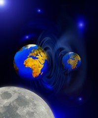 Earth and Moon Concept, Composite Image