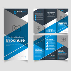 Brochure design, geometric abstract business brochure template, creative tri-fold brochure design