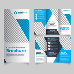 Brochure design, geometric abstract business brochure template, creative tri-fold brochure design