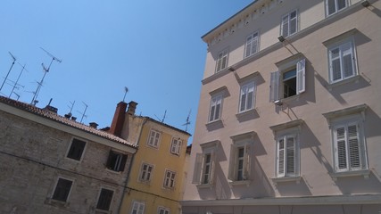 old pastel buildings in the city