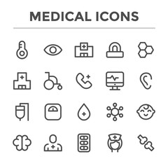 icon set bundle medical health